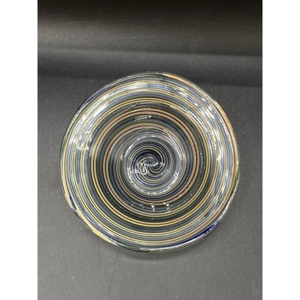 Studio Art Glass Swirled Small Trinket Dish 4.5” Hand Blown